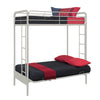 DHP Sammie Twin over Futon Metal Bunk Bed, off White