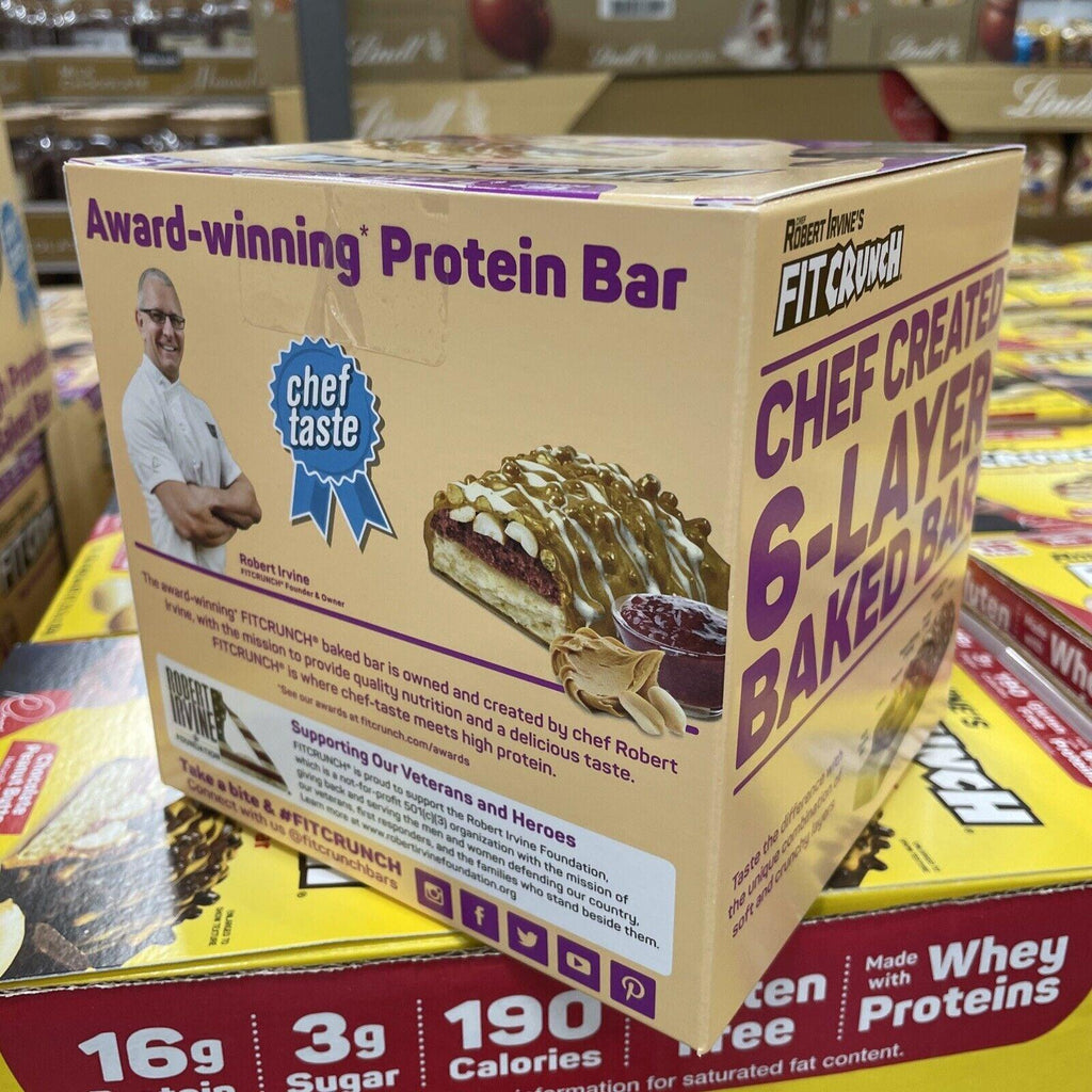 2 PACKS FITCRUNCH Snack Size Protein Bars by Robert Irvine, 2 Flavors Packs