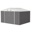 Patiowell Size Upgrade 10 X 8 Ft. Outdoor Storage Metal Shed with Sloping Roof and Double Lockable Door, Gray