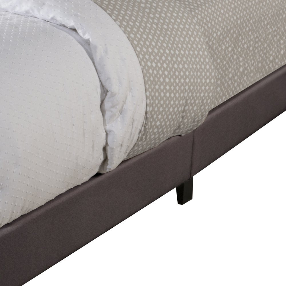 Willow Nailhead Trim Upholstered Queen Bed, Charcoal