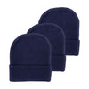 Empire Cove Cuffed Knit Beanie 3 Pack Set Navy