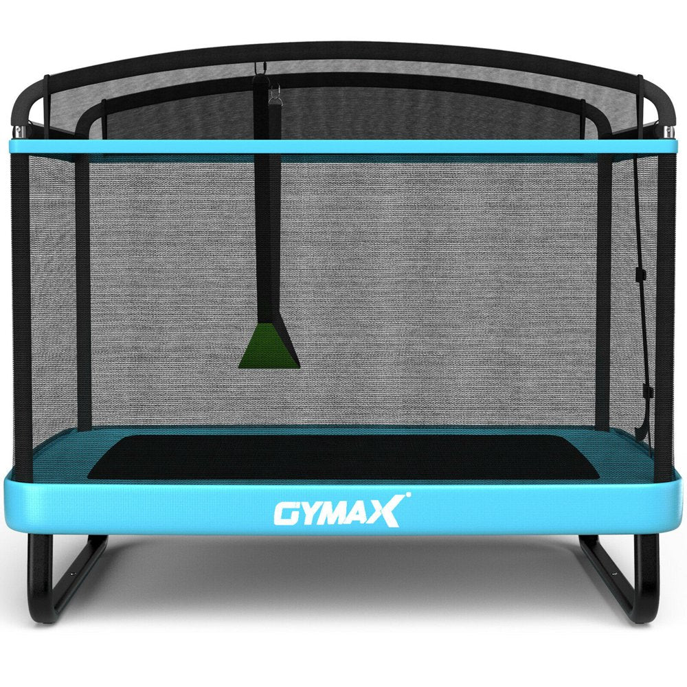 Gymax 6FT Recreational Kids Trampoline W/Swing Safety Enclosure Indoor/Outdoor Blue