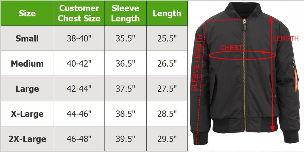 Men'S Heavyweight MA-1 Bomber Flight Jacket