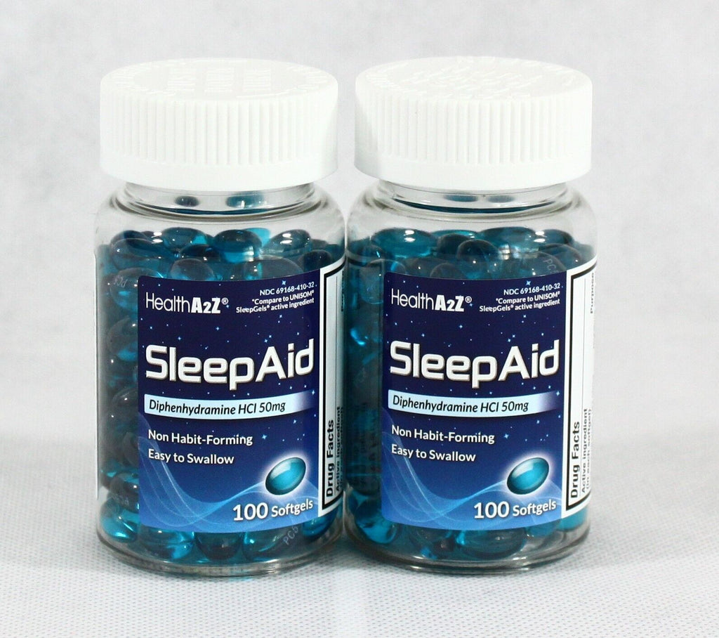 2 Bottles Healtha2Z Sleep Aid Diphenhydramin