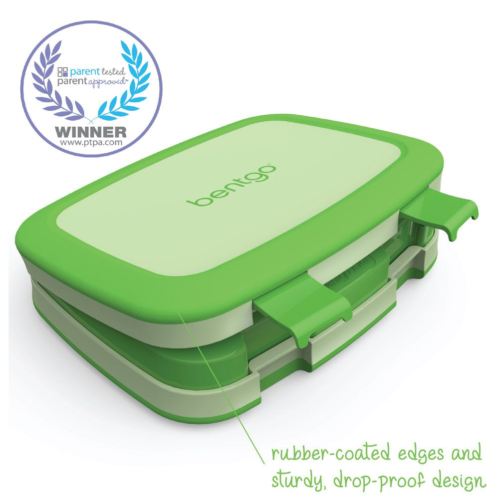 Bentgo Leak-Proof 5-Compartment Bento-Style Lunch Box, Kids, Green