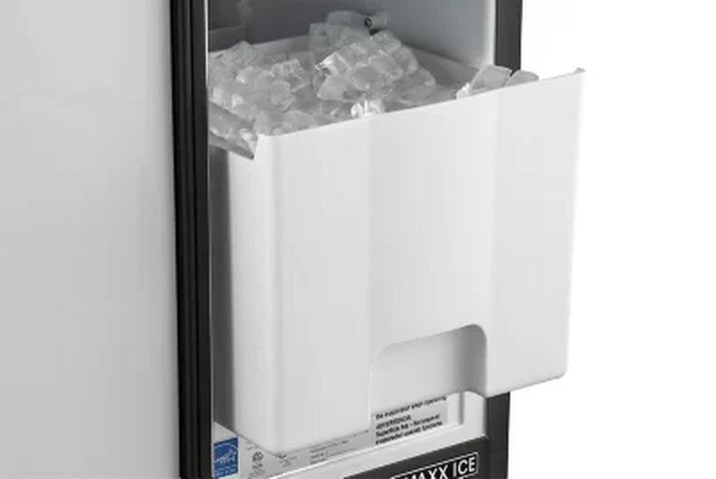 Maxx Ice Freestanding Icemaker with Drain Pump, Stainless Steel and Black (65 Lbs.)