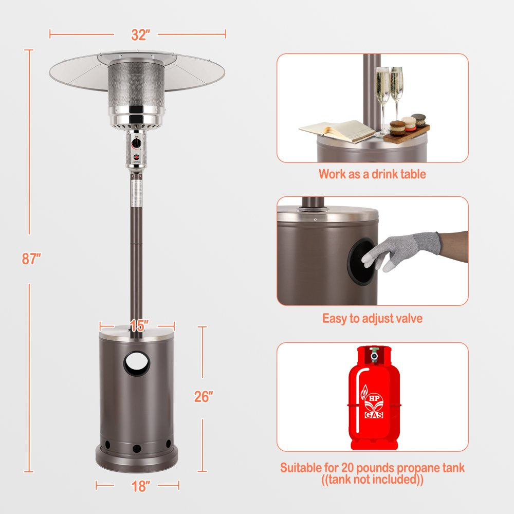 Hykolity 50,000 BTU Outdoor Propane Gas Heater, Auto Shut-Off Tilt Valve, Model WHC-0212