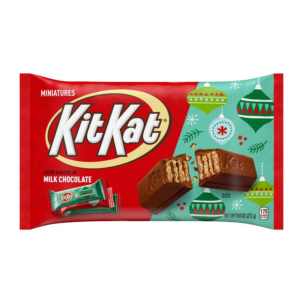 Kit Kat® Miniatures Milk Chocolate Wafer Christmas Candy, Bag 9.6 Oz