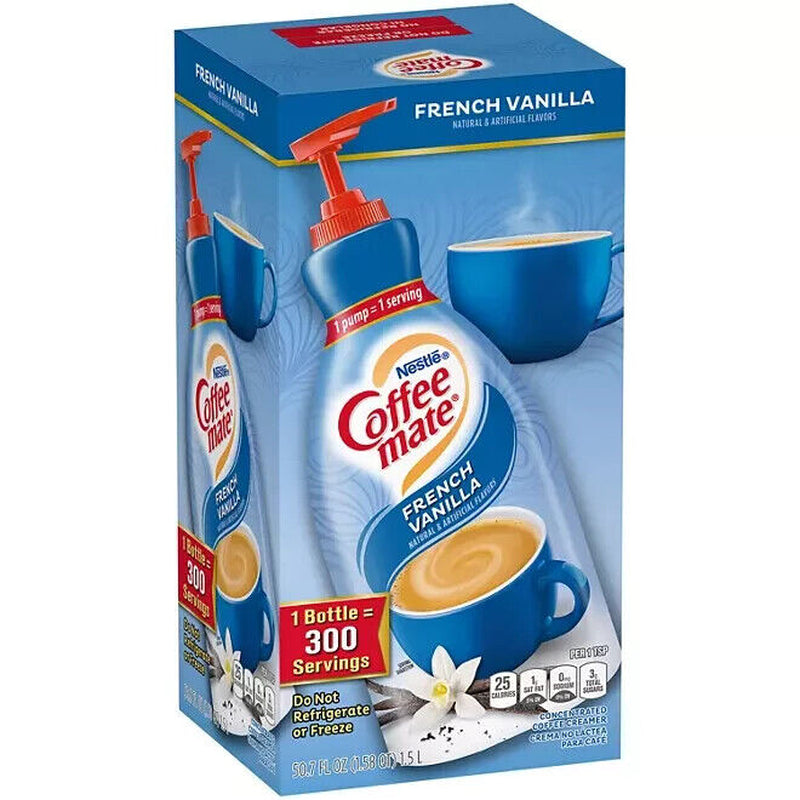 Nestle Coffee-Mate Liquid Creamer Pump, French Vanilla (1.5 L) FREE SHIPPING.