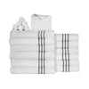 Mainstays Soft & Plush Touch Adult 24-Piece Cotton-Recycled Polyester Bath Towel Set, White