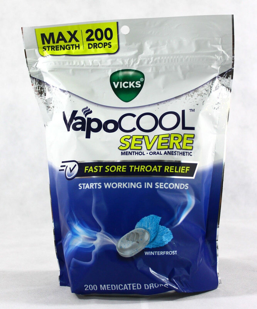 Vicks Vapocool Winterfrost Menthol 200 Medicated Drops Exp 05/2025 Free Shipping