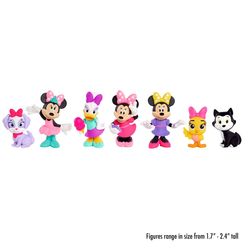 Disney Junior Minnie Mouse 7-Piece Collectible Figure Set, Kids Toys for Ages 3 Up
