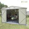 Patiowell Size Upgrade 10 X 8 Ft. Outdoor Storage Metal Shed with Sloping Roof and Double Lockable Door, Gray