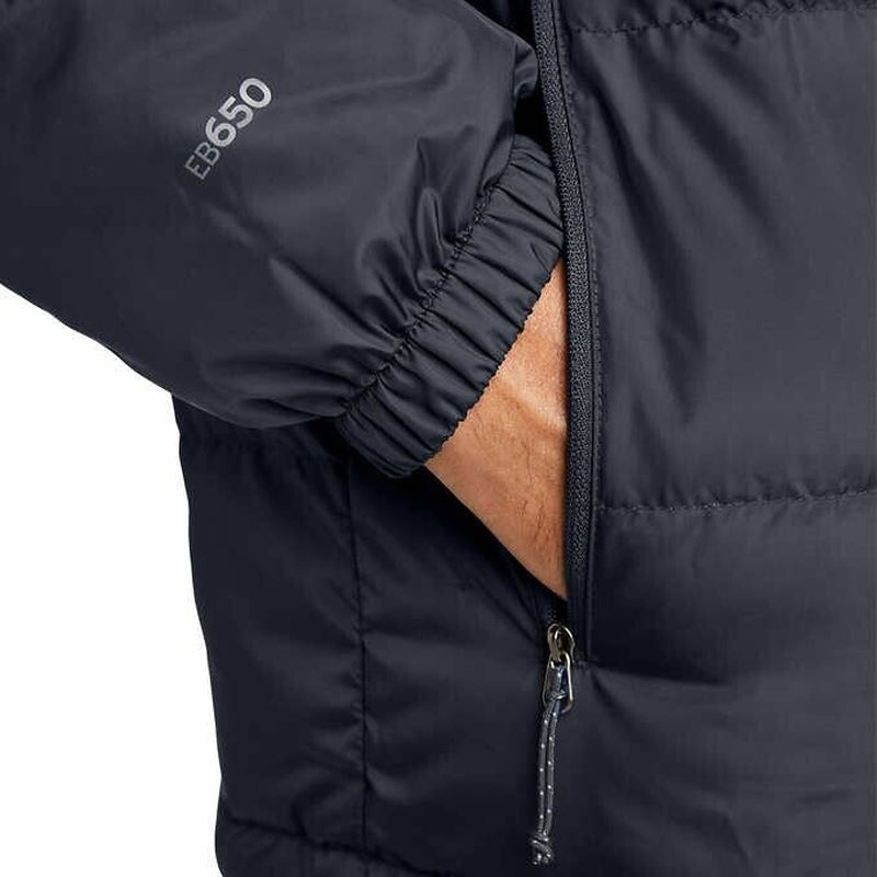 Eddie Bauer Men’S Hooded down Jacket, BLUE - BLACK - GRAY COLOR, FASH SHIPPING !