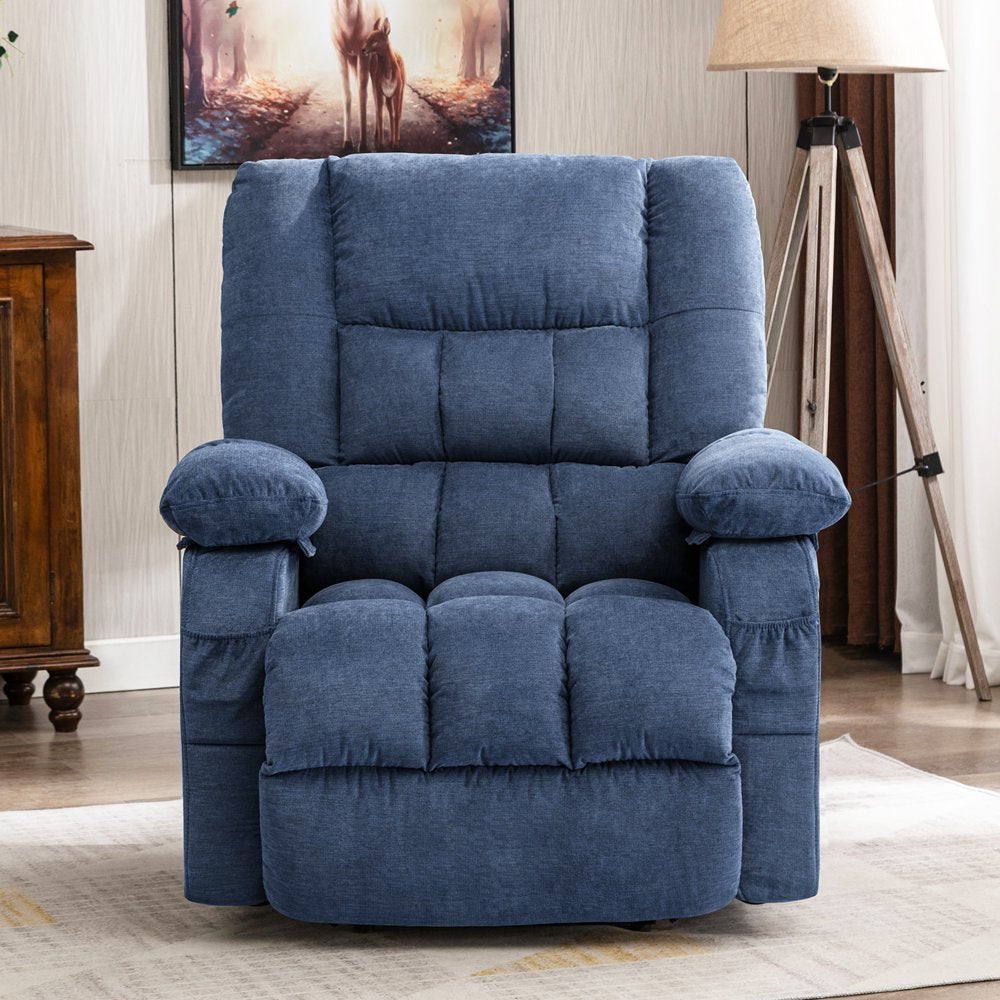 BOSMILLER Power Lift Recliner Chair Recliners for Elderly with Heat and Massage Recliner Chair for Living Room with Infinite Position and Side Pocket,Usb Charge Port,Blue