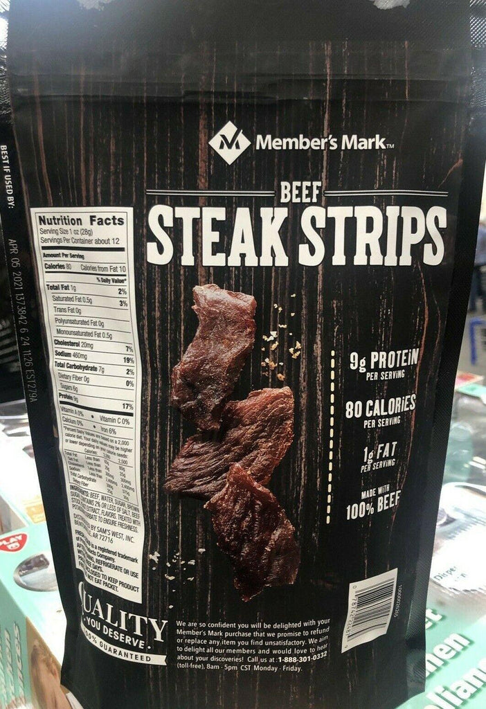 Member'S Mark Beef Steak Strips Jerky Original Extra-Thick Cut, 12 Ounces