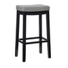 Linon Claridge 32" Backless Indoor Bar Stool, Black with Gray Faux Leather, Includes 1 Stool