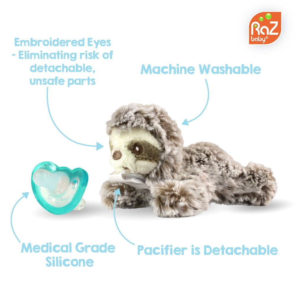 Razbaby Razbuddy Teether Holder - Detachable Razberry Tan Teether 0M+ - Sloth