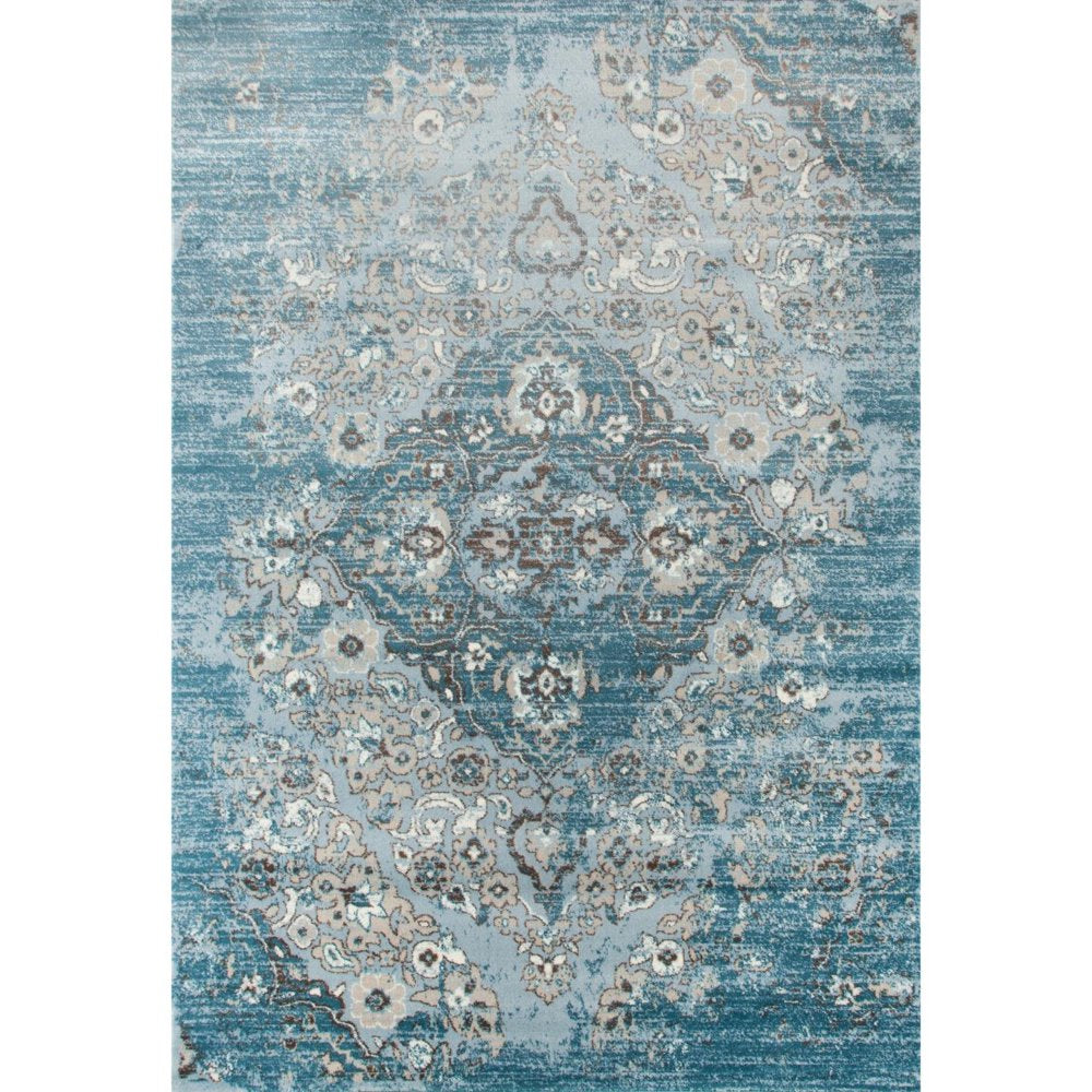 Luxe Weavers Victoria 4620 Distressed Floral Area Rug Carpet, Blue / Size 8X10