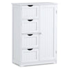 Costway Wooden 4 Drawer Bathroom Cabinet Storage Cupboard 2 Shelves Free Standing White