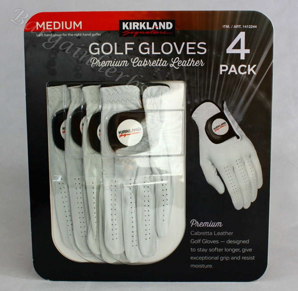 Kirkland Men'S Golf Gloves Premium Cabretta Leather 4 Pack Free Shipping S-XL