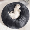 Nisrada Calming Donut Pet Bed for Dogs & Cats,24 Inch Dog Bed for Small Melium Large Dogs, Washable-Round Pet Bed for Puppy and Kitten with Slip-Resistant Bottom (24 Inch, Dark Gray)