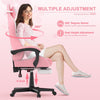 Soontrans Pink Gaming Chair Office Chair with Footrest, High Back Computer Chair with Headrest & Massage Lumbar Support, Ergonomic PU Leather Game Gamer Chairs with Cute Bunny Ears, Pink and White