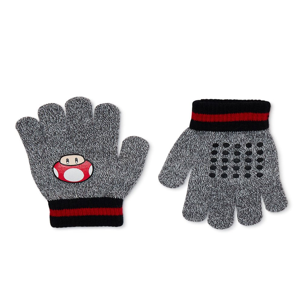 Mario Bros Boys Beanie Hat and Glove Set, One Size