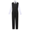 Visaccy Boys Suit 4PC Baby Suits Wedding Party Vest Suit Set Little Gentleman Waistcoat Prom Tuxedo Dress Suit Outerwear Party Vest+Shirt+Tie+Pants Outfits Clothes Set for Kids Black 2T