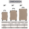 Sunbee 3 Piece Luggage Sets Hardshell Lightweight Suitcase with TSA Lock Spinner Wheels, Champagne