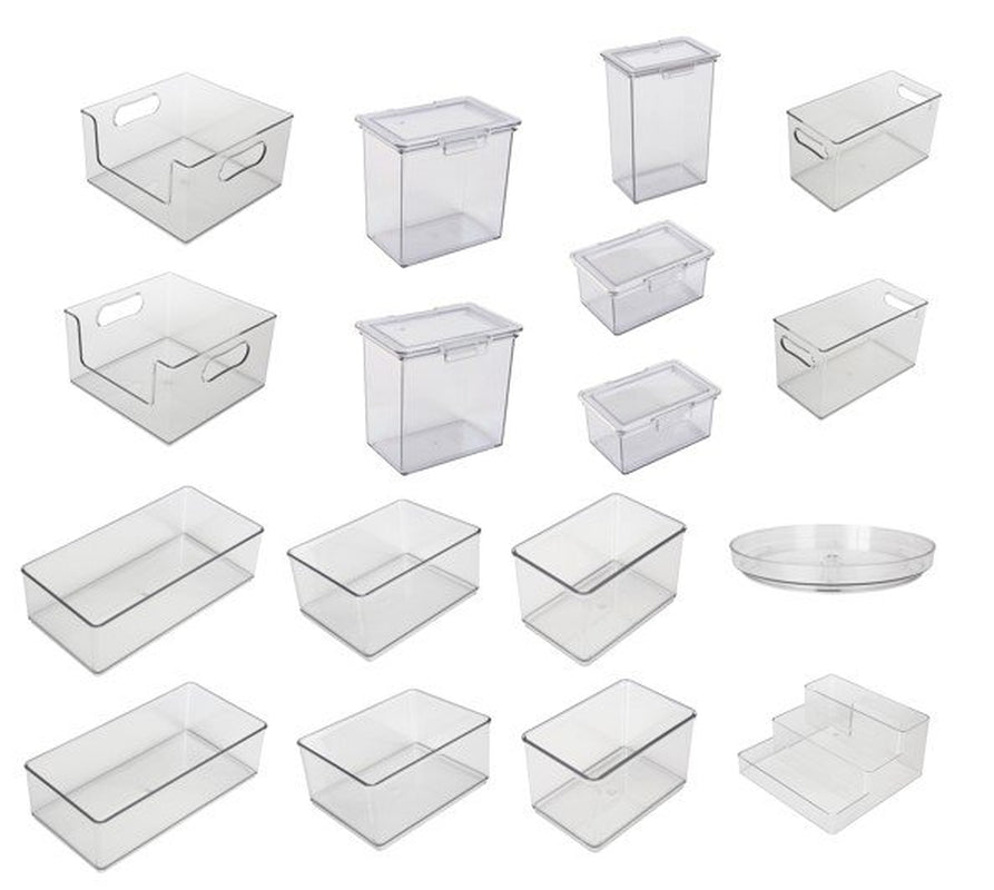 The Home Edit 17 Piece Pantry Edit, Clear Plastic Storage System