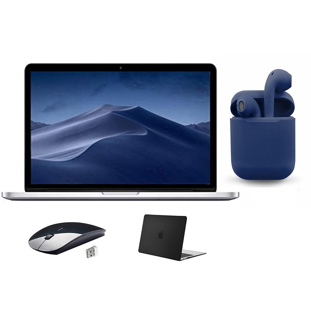 Restored Apple Macbook Pro 13.3-Inch Intel Core I5 8GB RAM Mac OS 128GB SSD Bundle: Black Case, Wireless Mouse, Bluetooth/Wireless Airbuds by Certified 2 Day Express (Refurbished)