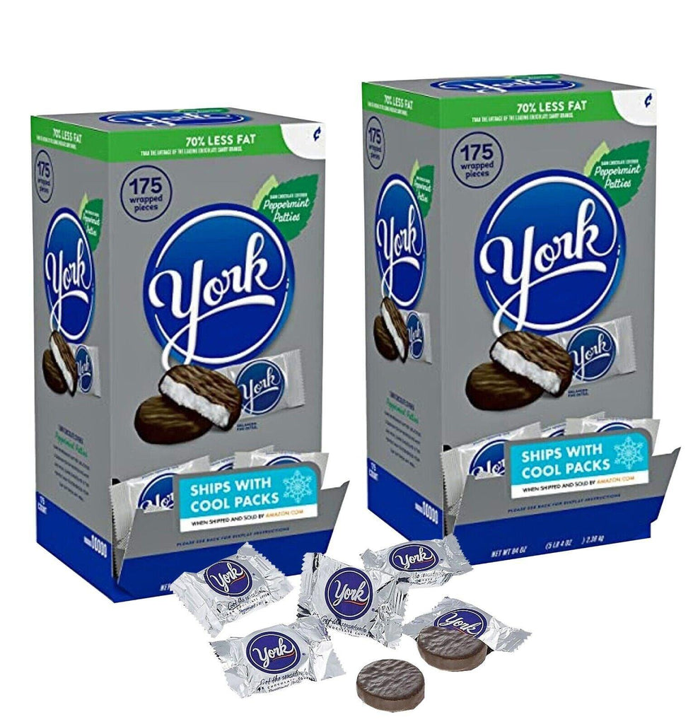 2 Packs YORK Peppermint Chocolate Patties Candy - 250 Pieces