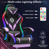 Hoffree Gaming Chair with Bluetooth Speakers Office Chair with Footrest and LED Lights Ergonomic Gaming Chairs High Back with Lumbar Support and Headrest Adjustable Swivel for Home Office,300Lb