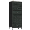 Furnulem 6-Drawer Dresser, Vertical Storage Organizer with Fabric Bins for Bedroom, Living Room, Durable Side Table Nightstand, Black Oak