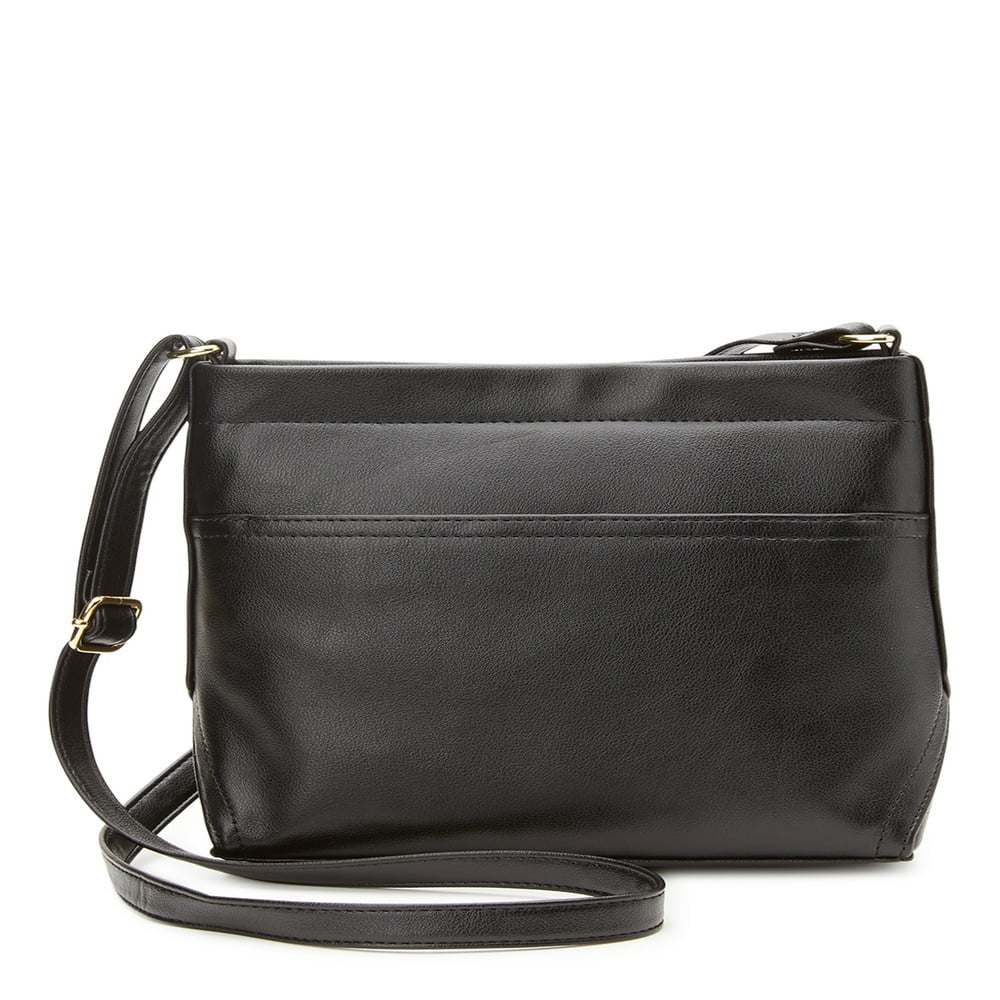 Time and Tru Women'S Charlie Crossbody Bag, Black