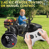 Joyracer 24 Volt Ride on Toys with Remote Control, 400W Motor, 9AH Battery Powered Ride on Tractor, 6-Wheel Big Car W/ Tipping Bucket Trailer, 3 Speeds,Led Lights, MP3/USB Music for Big Kids, Black