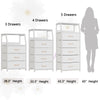 Furnulem Classic Dresser for Bedroom with 5 Drawers, Tall Fabirc Dresser Chest of Drawers for Closet, Living Room, Nursery, Kids Bedroom, White