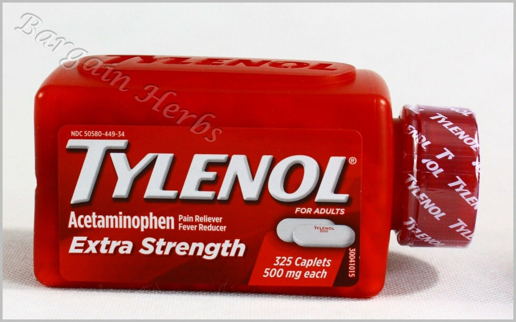 Tylenol Extra Strength Acetaminophen 500 Mg 325 Caplets Free Shipping Exp:07/26