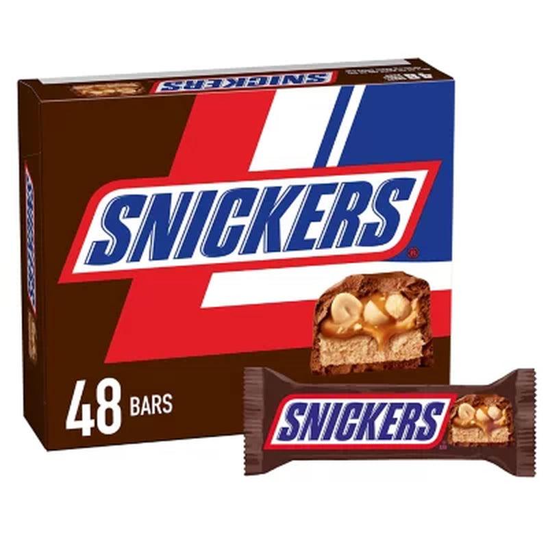 Snickers Chocolate Candy Bars Full Size Bulk Pack (1.86 Oz., 48 Ct.)