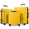 3 Piece Luggage Sets Hard Shell Suitcase Set with Spinner Wheels for Travel Trips Business 20" 24" 28", Yellow