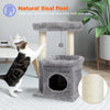 PAWZ Road Cat Tree Condo 27" Cat Tower with Large Top Perch and Scratching Posts for Kittens and Medium Cats, Gray