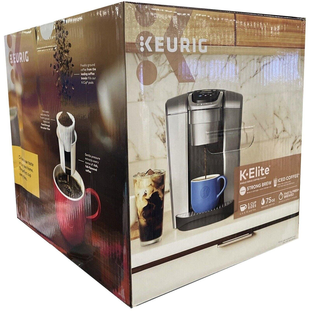 Keurig K-ELITE Single Serve K-Cup Pod Coffee Machine - Brushed Silver