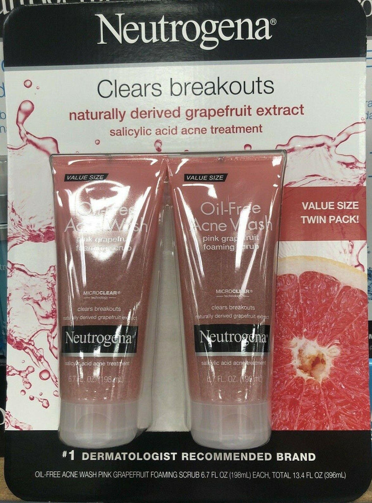 Neutrogena Oil Free Acne Wash Pink Grapefruit Foaming Scrub 2/ 6.7Oz