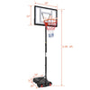 Ktaxon 33 In. Portable Basketball Hoop Stand, 6.5-8 Ft Adjustable Basketball Goal System, with PVC Backboard Indoor/Outdoor