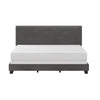 Willow Nail Head Trim Upholstered King Bed, Charcoal Faux Leather, by Hillsdale Living Essentials