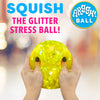 Power Your Fun Yellow Squishy Glitter Fidget Stress Balls - Sensory Travel Toys