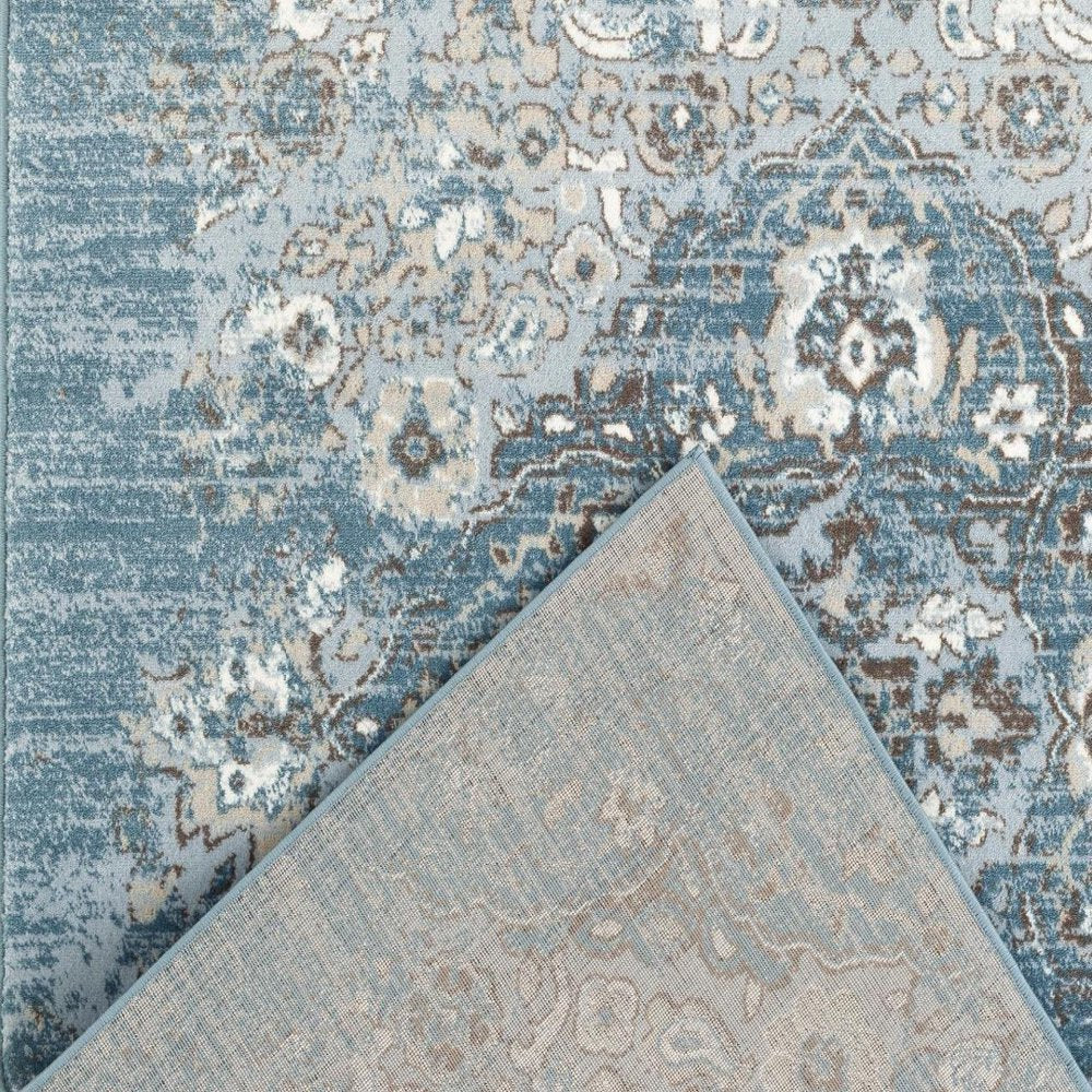 Luxe Weavers Victoria 4620 Distressed Floral Area Rug Carpet, Blue / Size 8X10