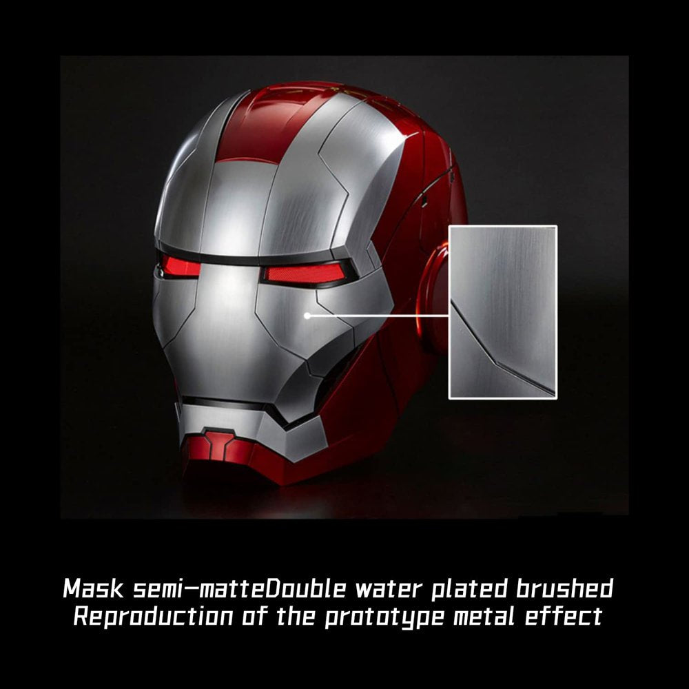 Farontor Iron Man Helmet Electronic Mark 5 Helmet Wearable Iron-Man Mask with Sounds & LED Eyes 1:1 Model