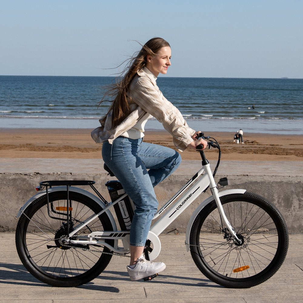 COLORWAY 26" Electric Bike for Woman, 500W Powerful Motor, 36V 12AH Removable Battery E Bike, , Max. Speed 19.9MPH Electric Bicycle